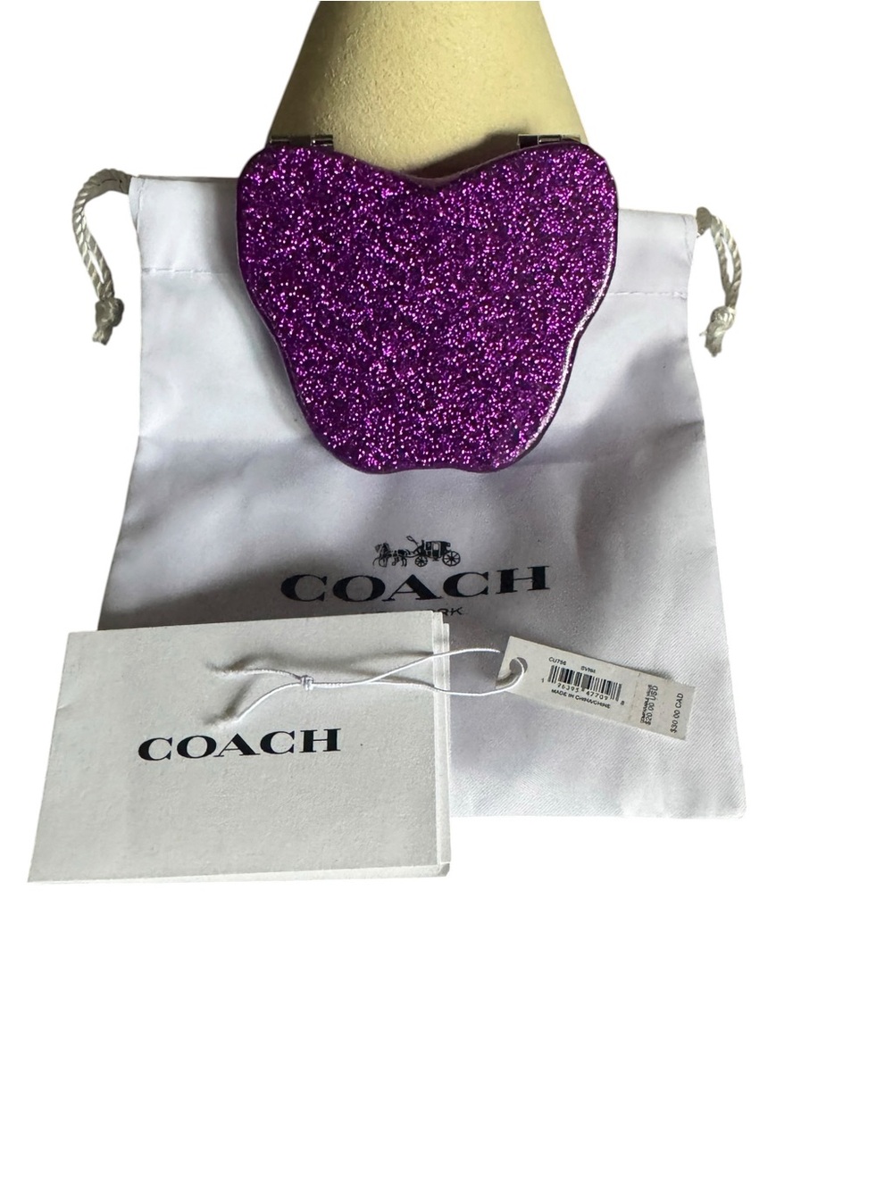 COACH Glitter Purple Compact Mirror - NWT